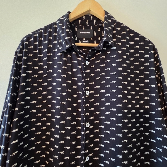 The Kooples Paris Jaguar Print Men's Long Sleeve Lightweight Shirt Size XL - Picture 8 of 16